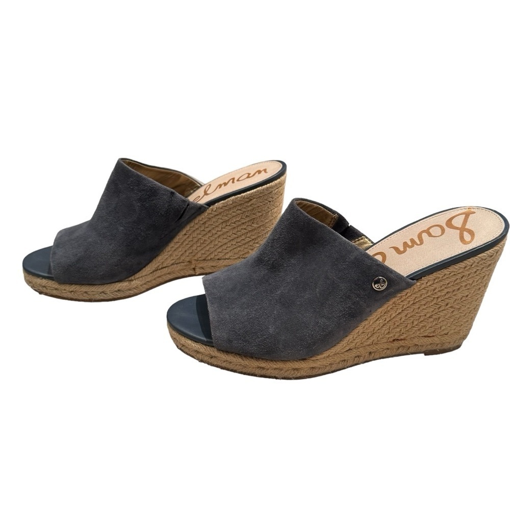 Sam Edelman Blue Espadrille Wedge Mules